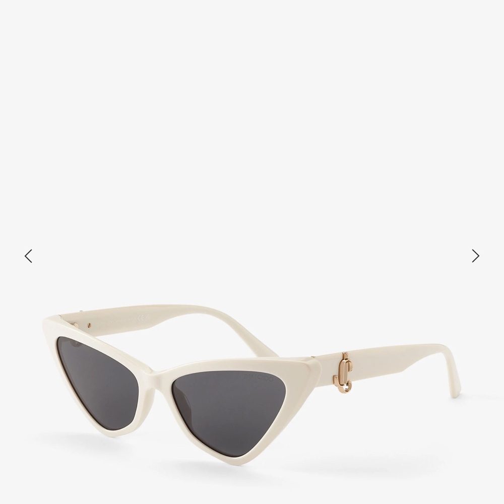 NWT Jimmy Choo White Cat Eye Sunglasses